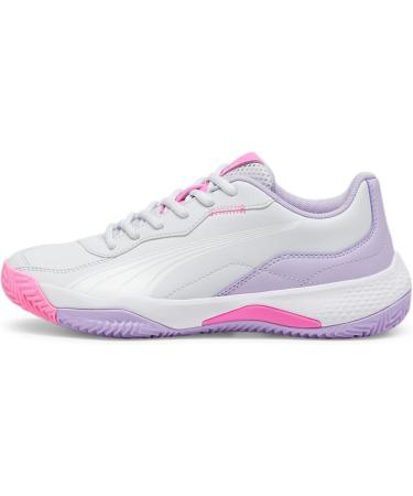 PUMA Women's Nova Smash Tennis Shoe - 40 EU Silver Mist/Puma White/Vivid Violet | Shop Internationally - Buy Online on GoSupps.com