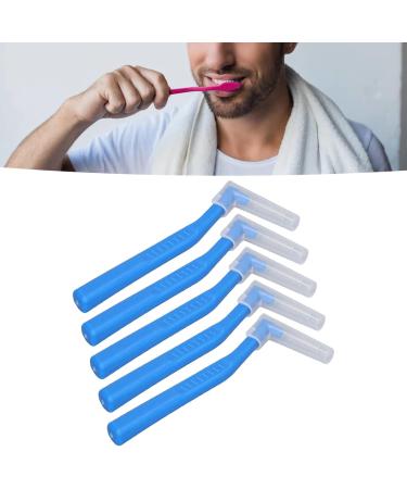 Portable L-Shaped Interdental Brushes - Flexible Nylon Wire Medical Quality 5 Pieces for Dental Care (Blue) - Buy Online on GoSupps.com