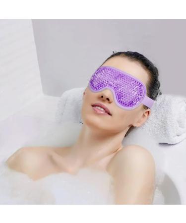 WOVTE Cooling Eye Mask Reusable Hot or Cold Therapy Gel Bead Eye Mask with Soft Plush Backing and Adjustable Strap for Puffy Eyes Dry Eyes Dark Circles Headache (Purple2) - Buy Online on GoSupps.com