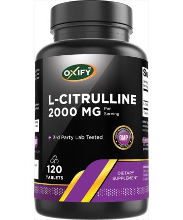 Oxify L-Citrulline 2000 mg | 120 Tablets | Gluten-Free Non-GMO | Supplement Made in USA