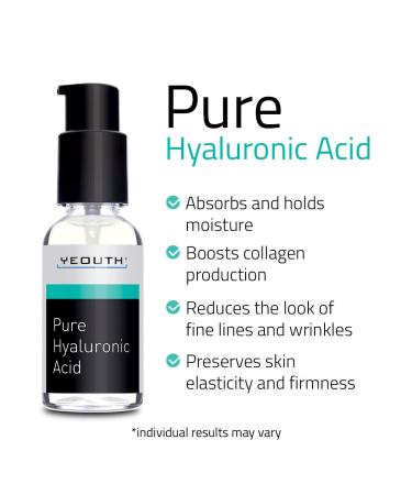 YEOUTH Pure Hyaluronic Acid Serum - Anti-Aging Face Serum, 2oz | Botox in a Bottle, Perfect with Vitamin C & Retinol - Buy Online on GoSupps.com