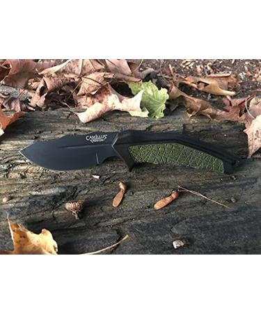 Camillus 19287 HT-8.5 Hunting Knife - 8.9cm Aus-8 Steel Blade with Ballistic Nylon Sheath | Durable GFN/TPE Handle | Black/Green | International Shipping Available - Buy Online on GoSupps.com