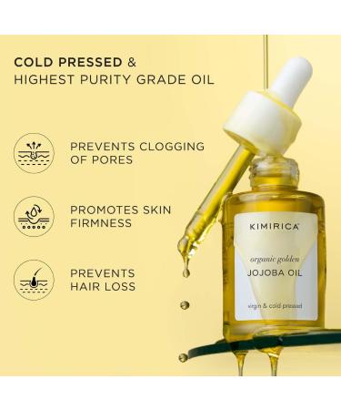 Organic Golden Jojoba Oil - Virgin & Cold Pressed for Face Skin & Hair Growth (30ml) | International Shipping Available - Buy Online on GoSupps.com