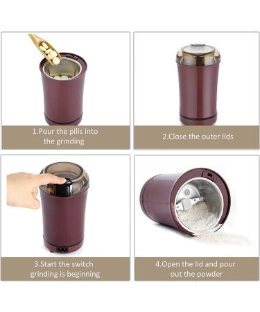 Electric Pill Crusher Grinder - Grind Medicine & Vitamin Tablets into Fine Powder - Ideal for Children & Pets - Purple - Buy Online on GoSupps.com
