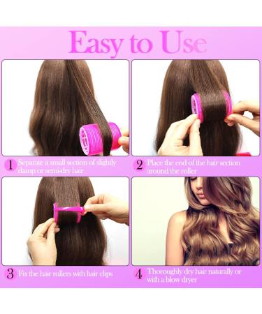 38 Pcs Self Grip Hair Rollers Set for Medium Short Hair | Heatless Hair Curlers for Women | Salon Styling Kit with Comb and Clips | Multicolor Rollers - 2.5/1.8/1.4in - Buy Online on GoSupps.com