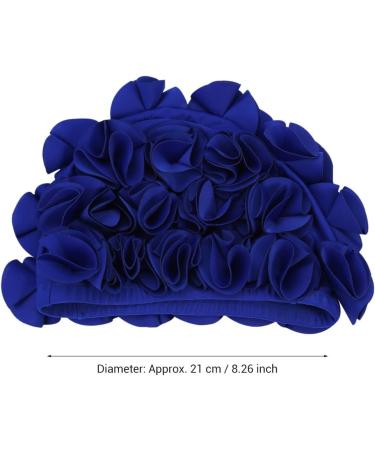 Haofy Retro Vintage Swimming Cap for Women - Waterproof Bath Cap for Long Medium Hair - Stylish Blue Design - Buy Online on GoSupps.com