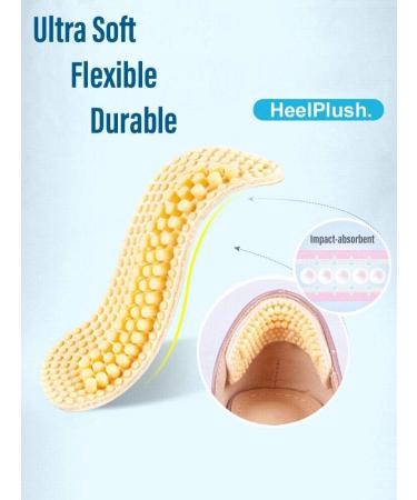 3 Pairs Silicone Heel Grips for Men/Women | Non-Slip Gel Liners for Loose Shoes | Adhesive Heel Inserts | Beige - Buy Online on GoSupps.com