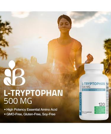 Bronson L-Tryptophan 500 MG High Potency Essential Amino Acid Supports Relaxation & Positive Mood Support Non-GMO, 60 Capsules 60 Count (Pack of 1) - Buy Online on GoSupps.com