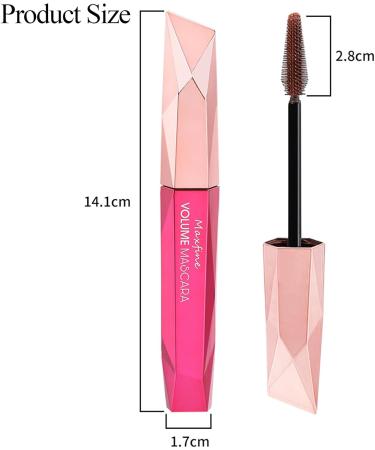 HISUNBEN Braun Mascara Water Resistant Long Lasting Voluminous Curly Extension Mascara Makeup for Christmas Halloween Parties Weddings - Buy Online on GoSupps.com