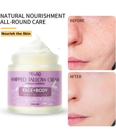  JEMPET Beef tallow moisturizing cream for the skin - Sebum balm for the body - Moisturizing cream for face and body (113 g vanilla-lavender) - Buy Online on GoSupps.com