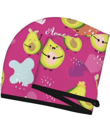 Buy Pink Green Avocado Microfiber Hair Towel - Soft Super Absorbent Quick Dry Cap for Long Curly & Thick Hair - Buy Online on GoSupps.com