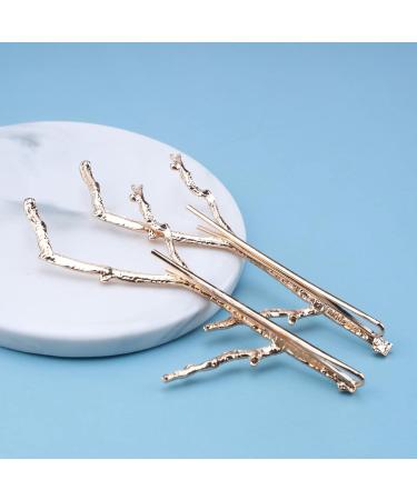 Yheakne Boho Leaf Hair Clip Gold Branch Hair Clip Pen Vintage Leaf Barrette Hair Clip Decorative Hair Clips Metal Hair Accessories for Women and Girls - Buy Online on GoSupps.com