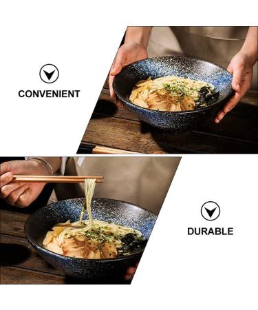 Angoily Ceramic Japanese Ramen Noodle Soup Bowls for Udon Soba Pho Asian Noodles Large Blue 8inch - Buy Online on GoSupps.com