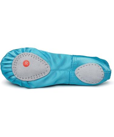 MSMAX Girls Satin Ballet Shoes for Kids - Blue, Size 11 Narrow | Performa Dance Slippers - Buy Online on GoSupps.com