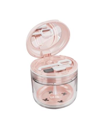 Sureh retainer-etui prosthesis bath box with brush mirror prosthesis container portable prosthesis box cup for denture prosthesis bridges traditional braces (red)