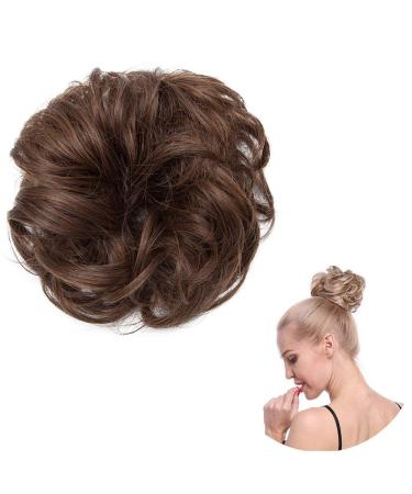 SEGO hair part hair tie curly bun hair extension hair extension messy updos 30g - dark brown mix light brown 4a/30