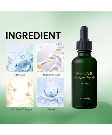 Lotmay Stem Cell Collagen Peptide Oral Drops Natural Hydrolyzed Liquid Collagen Peptides for Lift & Firm Skin (2 Bottle) - Buy Online on GoSupps.com