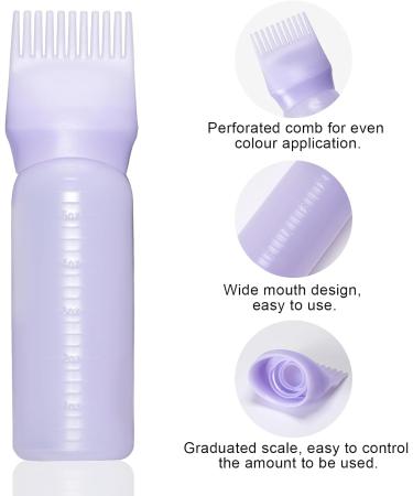 Kiperline 6-Piece Hair Oil Applicator Bottle Set | 120ml Root & Hair Dye Tools in White Purple Pink | Perfect for Precise Application - Buy Online on GoSupps.com