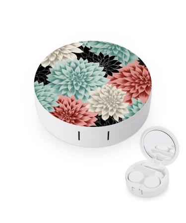 Contact Lens Case Dahlia Flower Print Plastic Contact Lens Case contact Lens Care Box ontact Lens Travel Box
