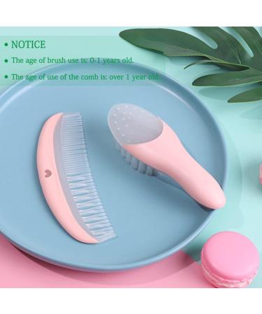 LNQ LUNIQI Baby Brush and Comb Set Soft Bristle Baby Brush Massage Scalp Brush for Newborn Cradle Cap Scalp Cleaning Care (Pink) - Buy Online on GoSupps.com