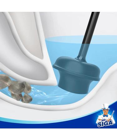 MR.SIGA Heavy Duty Toilet Plunger with Holder - Bathroom Cleaning Combo in Black - Buy Online on GoSupps.com