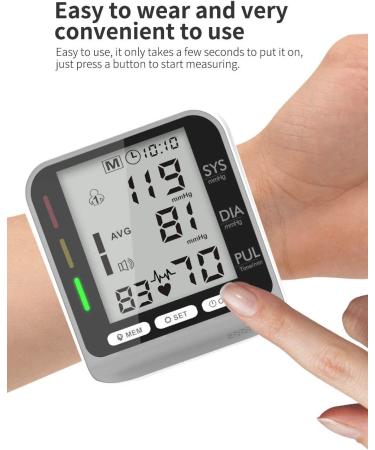 Wrist Blood Pressure Monitor - Digital Automatic BP Cuff Machine for Home Use, 99 Sets Data Storage, 2 User Memory - Buy Online on GoSupps.com