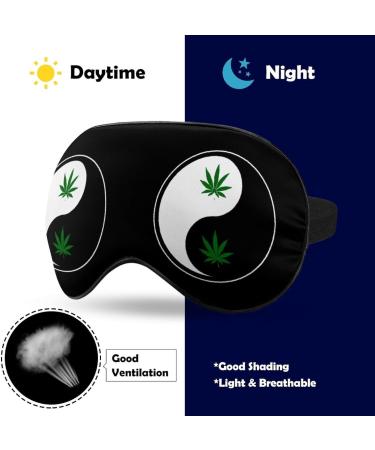 Weed Yin Yang Sleep Mask - Adjustable Blindfold for Sleeping, Blocking Light - Men and Women - Buy Online on GoSupps.com