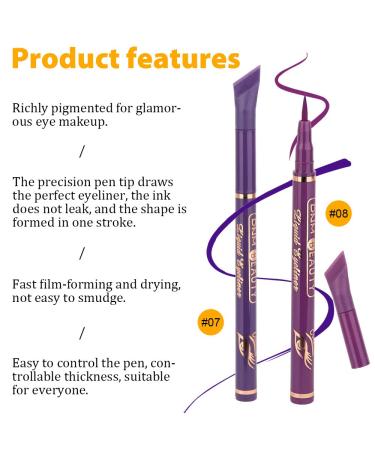 Kaely 2Pcs Purple & Light Purple Liquid Wing Eyeliner Stamp Eye Pencil Set - Waterproof Colorful Eye Liners - Stencils Included - 2 Count Pack - Buy Online on GoSupps.com