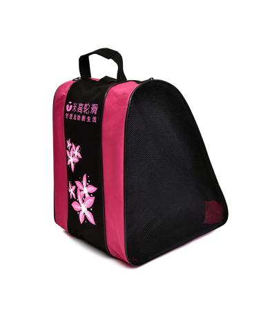 YCRRVAE Roller skating bag, breathable unisex, carrying bag, adjustable shoulder strap, storage bag, skates or inline roller accessories pink