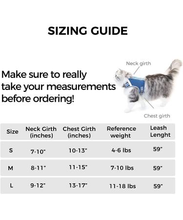 Pangdi Cat Harness and Leash Set - Escape Proof, Adjustable, Reflective - Blue Large - Buy Online on GoSupps.com