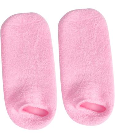 FRCOLOR 2 Pairs Gel Socks Treatment Socks for Foot Care Feet Healing Socks White Cotton Gloves Gel Spa Socks Foot Treatment Socks Ankle Socks Cosmetic Feather Yarn Pink - Buy Online on GoSupps.com