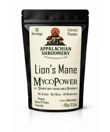 Appalachian Shroomery Lions Mane Mushroom Extract Powder | 100% Fruiting Bodies | Water-Extracted | Vegan | No Grains No Fillers