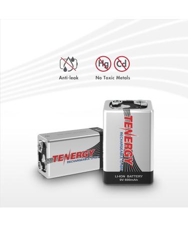 Tenergy 9V 600mAh Li-ion Rechargeable Batteries - 10 Pack for Worldwide Shipping | Eco-Friendly Power Solution - Buy Online on GoSupps.com