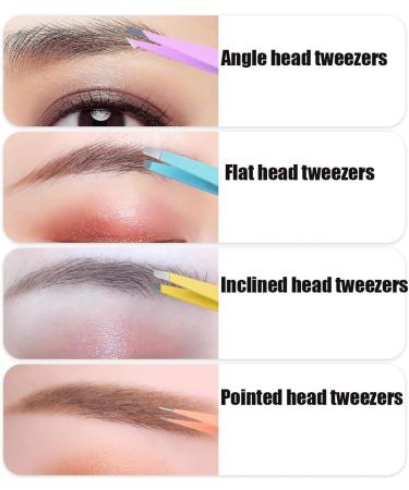 4Pcs Tweezers Eyebrow Professional Stainless Steel Tweezers Set with Angled Tweezers Pointed Tweezers and Leather Case Precision Tweezers for Ingrown Hair Facial Hair Blackhead Remover - Buy Online on GoSupps.com