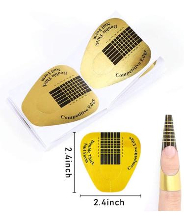 300 PCS Nail Forms Nail Art Forms Stickers Golden Nail Art Tips Extension Forms Manicure Design Paper Self Adhesive Nail Guide Sticker Forms Nail Paper Forms for Nail Gel Acrylic Tips Polygel - Buy Online on GoSupps.com
