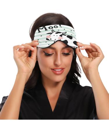 Cute Cow Sleep Mask | Comfortable Eye Mask for Travel & Sleeping | Light Blocking Blindfold with Adjustable Strap - Buy Online on GoSupps.com
