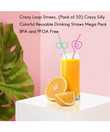 Vaorwouu Crazy Loop Straws (Pack of 50) Crazy Silly Colorful Reusable Drinking Straws Pack and PFOA Free - Buy Online on GoSupps.com