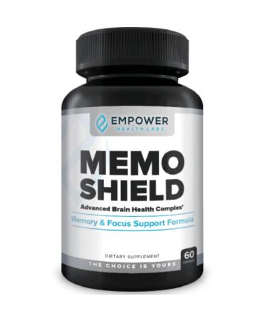 MemoShield Brain Health Supplement Advanced Memory Support with Lion's Mane Bacopa Monnieri and Ginkgo Biloba Cognitive Function and Brain Health Formula 60 Capsules