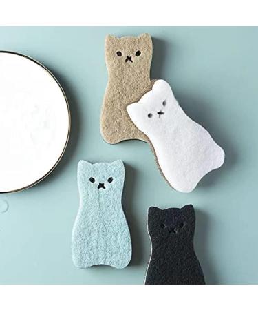 Dishwashing Sponge Scrub Sponge Multifunctional Cartoon Cleaning Sponge Cute Cat Kitchen Sponges Dish Scrubber Home Dishes Washing Cleaning Tool - Buy Online on GoSupps.com