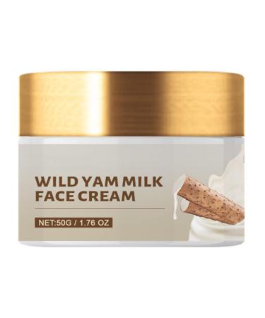 Wild Yam Cream with Milk for Hormone Balance Organic Wild Yam Root Extract Rice and Avena Sativa Hydrating Face Cream 50g