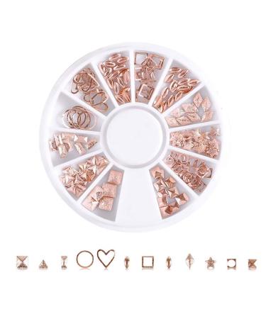 SILPECWEE 3D Metal Nail Art Decoration Set - Rose Gold Silver Nail Studs, Moon Star Charms - 6 Boxes with Tweezers & Picker Pencil - Buy Online on GoSupps.com