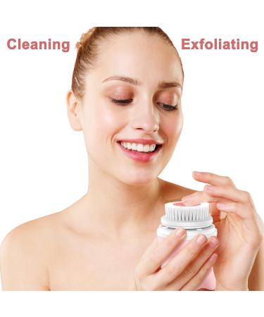 Leuxe Facial Cleansing Brush: 3-in-1 Rotary Massage & Exfoliating Machine | 3 Portable Facial Cleaners | 3 Speeds | Rose Pink - Buy Online on GoSupps.com