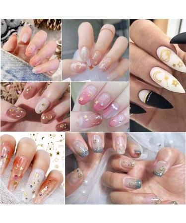 10 Sheets Moon and Star Nail Art Stickers - Self-Adhesive Metallic Decals for Acrylic Nails - DIY Manicure Decoration for Women and Girls - Buy Online on GoSupps.com