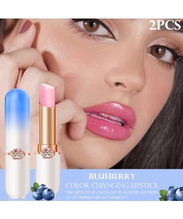 BINGBRUSH Blueberry Color Changing Lipstick Set for Women - Long Lasting & Moisturizing Lip Gloss & Balm - 2 Pcs PH Mood Magic Lip Stain Glossly Makeup - Tinted Lipstick Queen - 2 Count - Buy Online on GoSupps.com