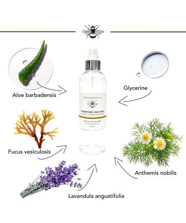 BEES of BRITAIN - 99% Natural Hydrating Floral Mist - Aloe Vera Lavender Chamomile. Hydrating Aromatic Cleanser Toner Primer. We Donate 5% of our Profit to Save Bees + Pollinators. 250ml - Buy Online on GoSupps.com