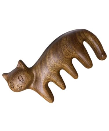 Frcolor 5-Stage Cat Kitten Massage Comb - Cute Cat-Shaped Sandalwood Grooming Tool for Scalp Relief & Creative Pet Care - Buy Online on GoSupps.com