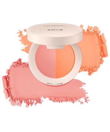 AMIIR Duo Cheekbones Blusher Face Makeup Cheek Blush Powder Palette Highly Pigmented Blendable Add Glow Natural Healthy Vibrant Alive Looks (303)