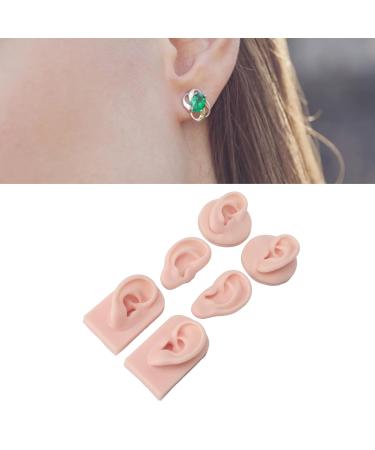 Human Ear Model with 3 Pairs Earring Elastic Bands for Piercing Practice - Light Skin Color - Buy Online on GoSupps.com