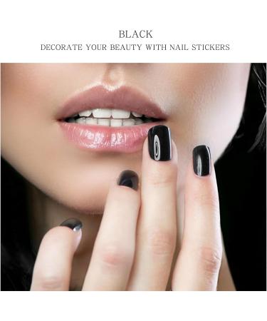 Black Gel Nail Strips KALEFUL Semi Cured Gel Nail Stickers Nail Art Decoration Design Supplies - Buy Online on GoSupps.com