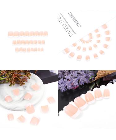 Sethexy Short French False Fingernails - Nude Pink Acrylic Press-On Nail Tips for Women & Girls - Complete Coverage - Buy Online on GoSupps.com